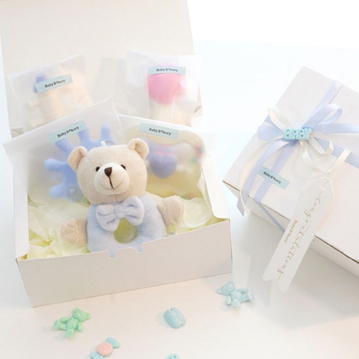 베이비베이커리 신생아용 곰돌이딸랑이와 친구들 출산선물세트