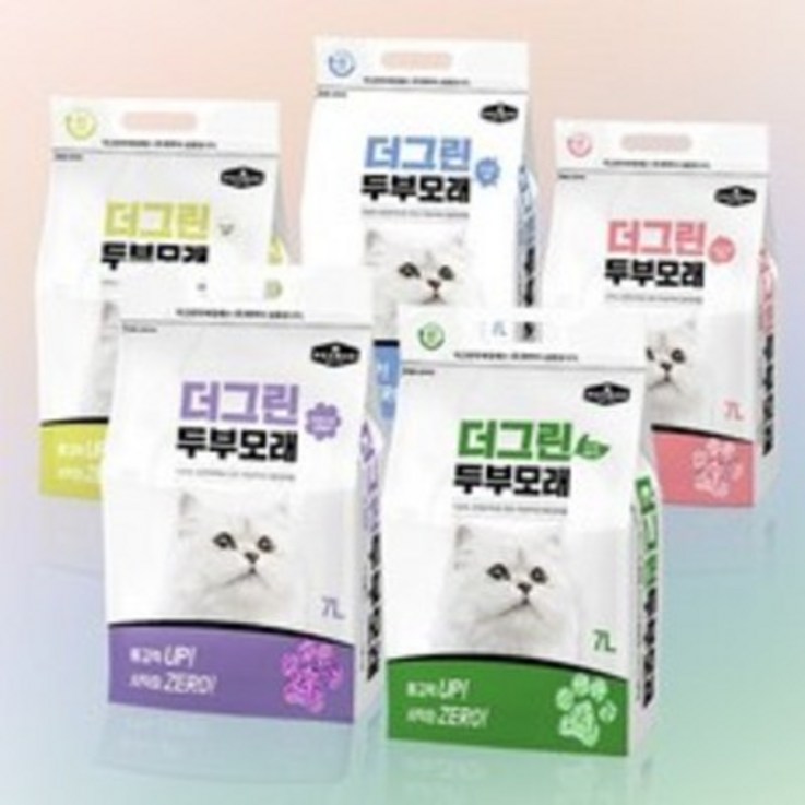 100 천연재료 무방부제 친환경 고양이모래 더그린 두부모래 7L x 4개