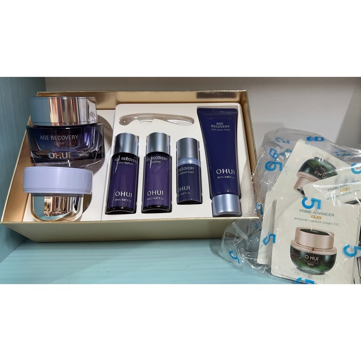 OHUI 오휘 에이지 리커버리 크림 증량기획 세트 50ml  리필 50ml  프라임 어드밴서 크림 60장x1ml 증정, 1세트