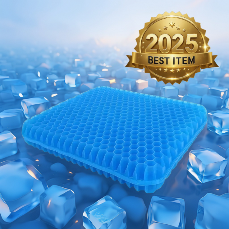 FeelColor 쿨 실리콘 시원한 방석 2025년 최신형 벌집 통풍  커버 세트
