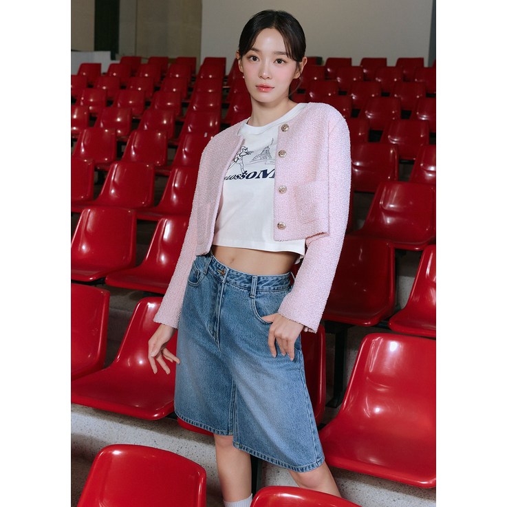 버튼 트위드 자켓 ITO3WJK820 777811