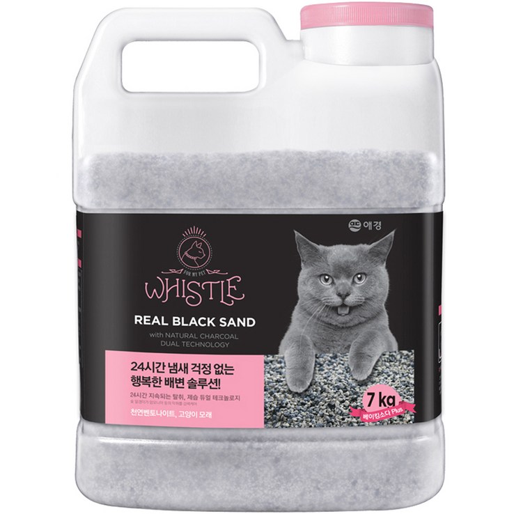 휘슬 애견 리얼블랙 고양이 모래 용기, 7kg, 1개 6