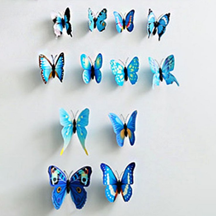 더이쁜 데코스티커 3D 패턴 나비 장식 12개 세트