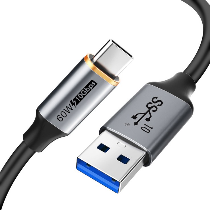 케이블타임 10Gbps USB3.2 AC타입 초고속 케이블 CA60, 1.5m, 혼합색상, 1개