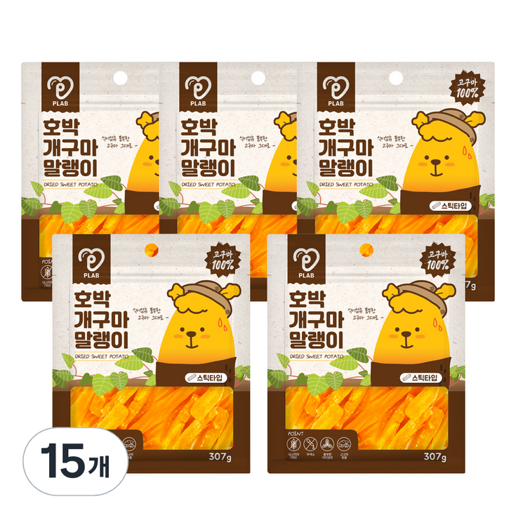 피랩 호박개구마 말랭이 스틱 고구마 강아지 간식, 고구마, 15개