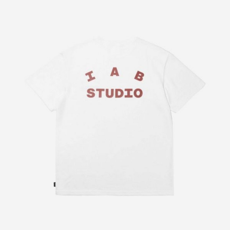 아이앱 스튜디오 티셔츠 화이트 버건디 IAB Studio T-Shirt White Burgundy 20230512