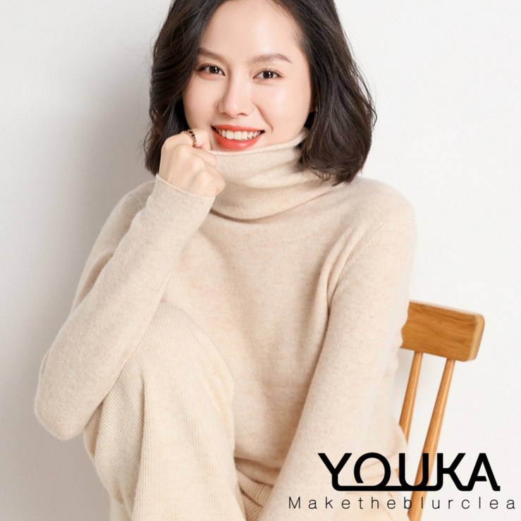 유카 가을 겨울 100 고급 캐시미어 목폴라 울 니트 티 유카 가을 겨울 100 고급 캐시미어 목폴라 울 니트 티