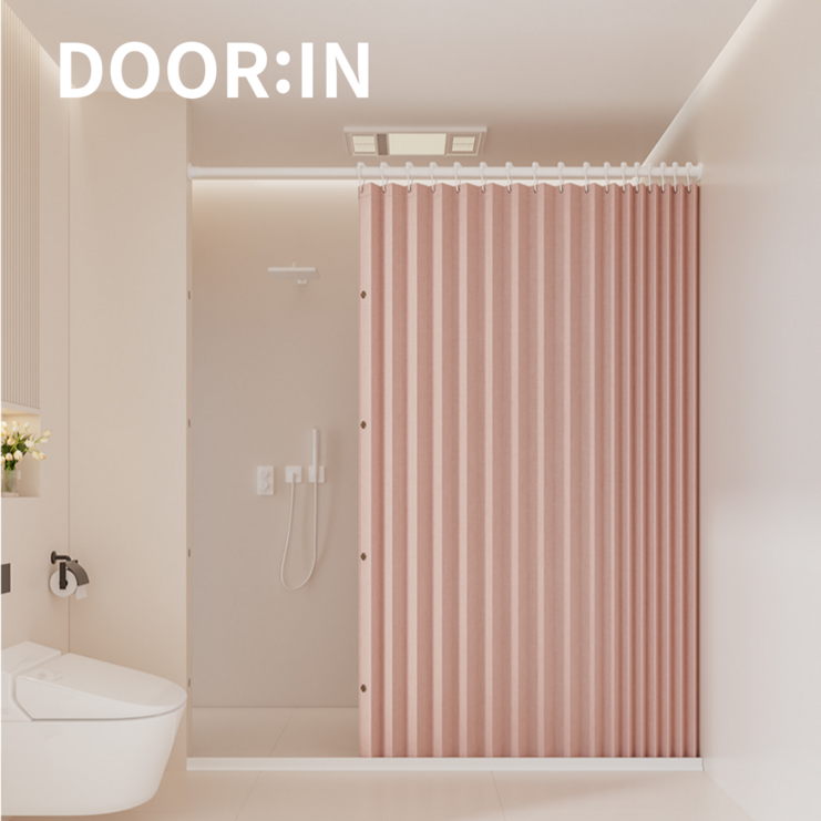 도어달인 무타공 욕실 파티션 샤워 부스 물막이 간이 화장실 칸막이 욕조 샤워장 이동식