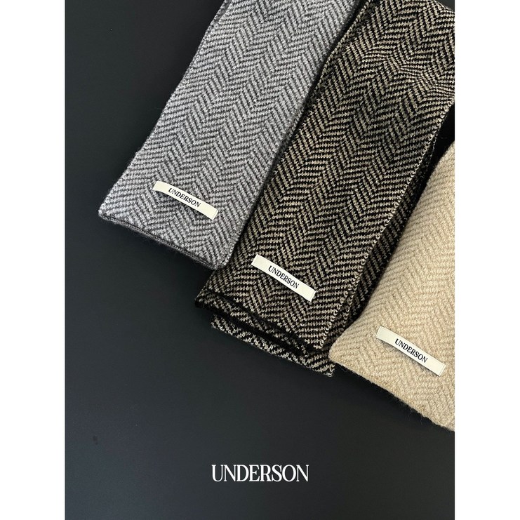 underson 언더슨 미니 헤링본 머플러 3color