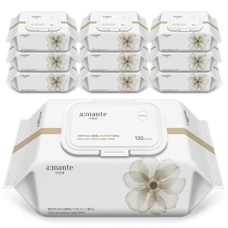 아망떼 베이직 엠보싱 물티슈 캡형 40gsm