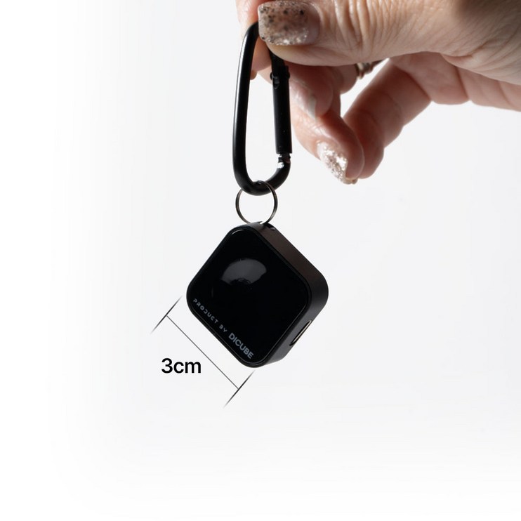 워치큐브 삼성 갤럭시워치 충전기 5,6지원 3cm 초슬림 휴대용 + ㄷ형 C타입젠더 워치큐브+캐러비너 증정, 그로시 블랙
