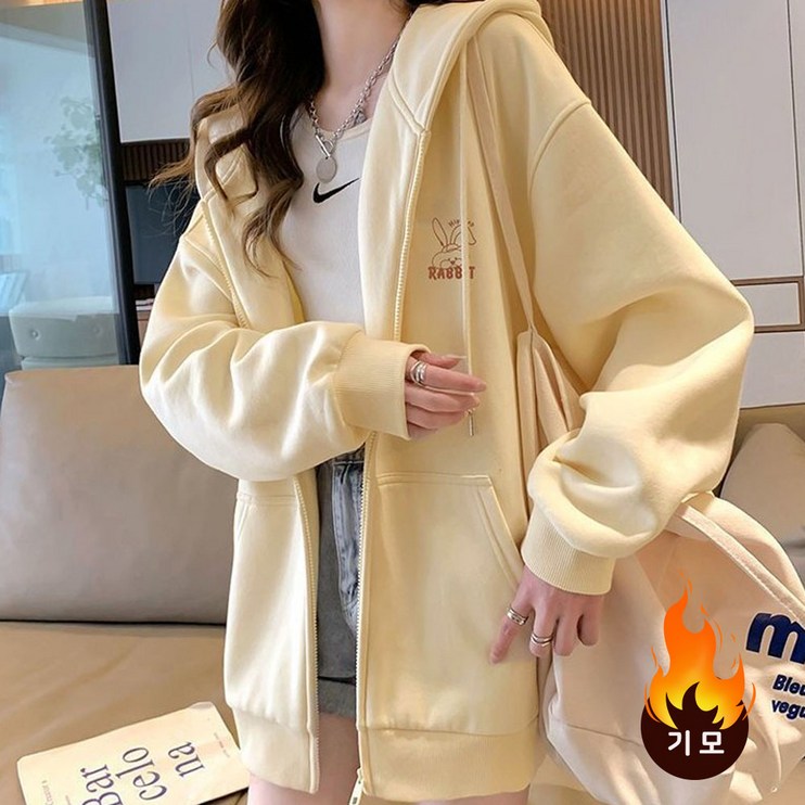 핑크비 래빗기모후드집업 여성용 겨울 기모 집업 점퍼 MXL호 핑크비 래빗기모후드집업 여성용 겨울 기모 집업 점퍼 MXL호