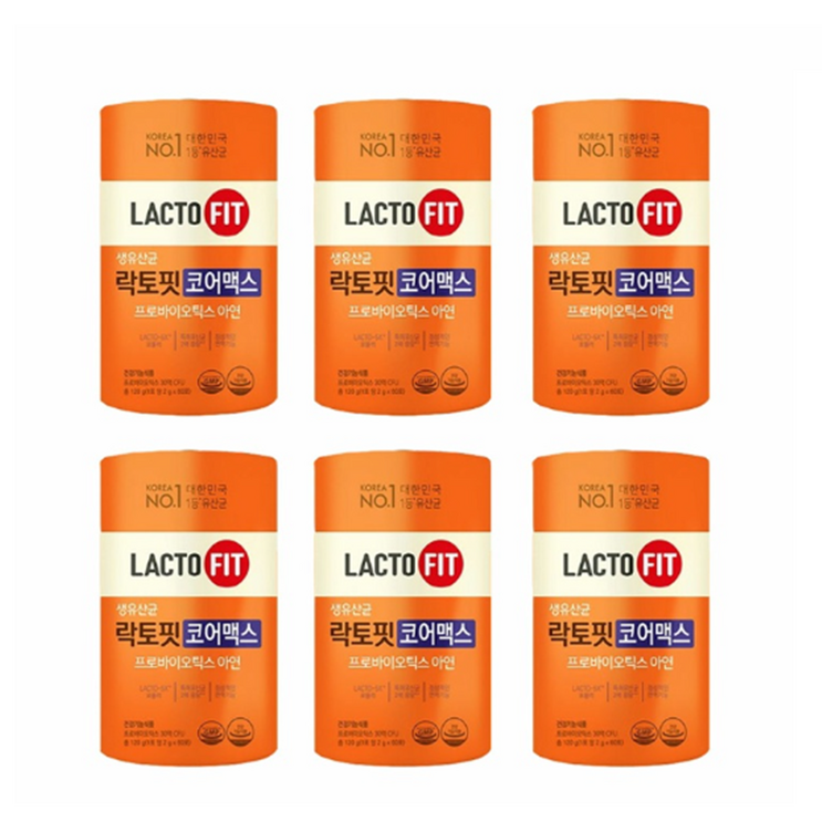 종근당 락토핏 코어맥스 60포 6통 신제품 12개월 생유산균, 6개, 60포 종근당 락토핏 코어맥스 60포 6통 신제품 12개월 생유산균, 6개, 60포