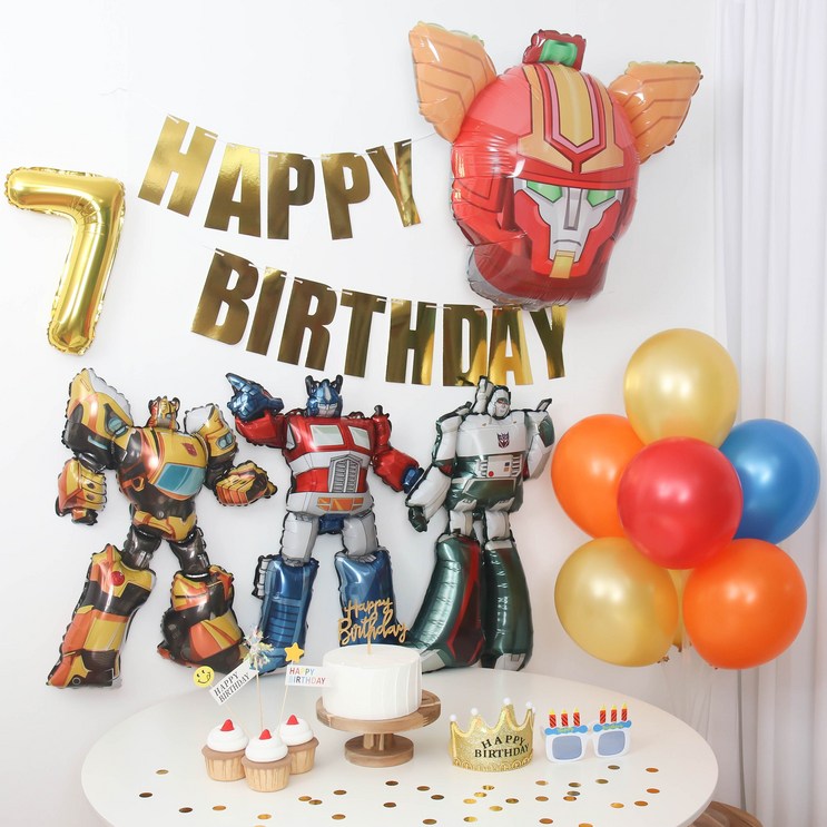 헬로 카봇 로봇 풍선 생일파티세트