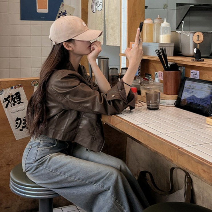 메이빈스무료배송 실링 포켓 레더 점퍼 메이빈스무료배송 실링 포켓 레더 점퍼