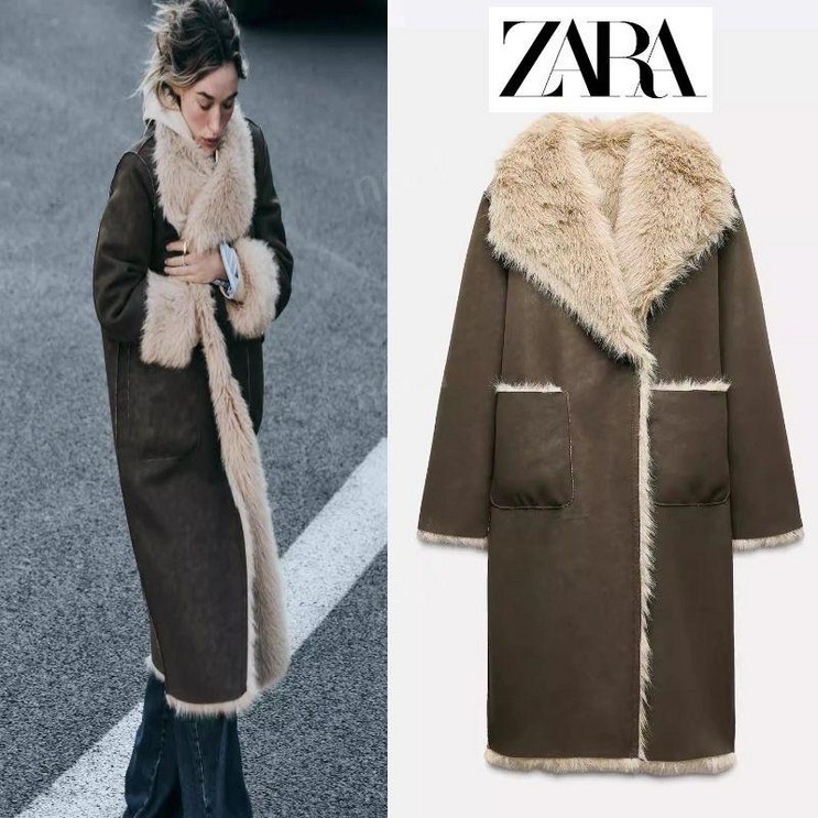 자라 여성 신상 리버시블 양면  롱코트 zara