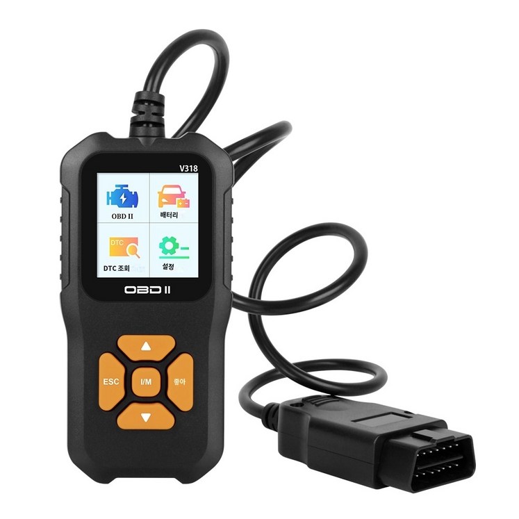 킹콩프로 국내배송차량 진단기 OBD2스캐너 ELM327 고장진단 가솔린휘발유 전용진단기 한국어지원, 1개