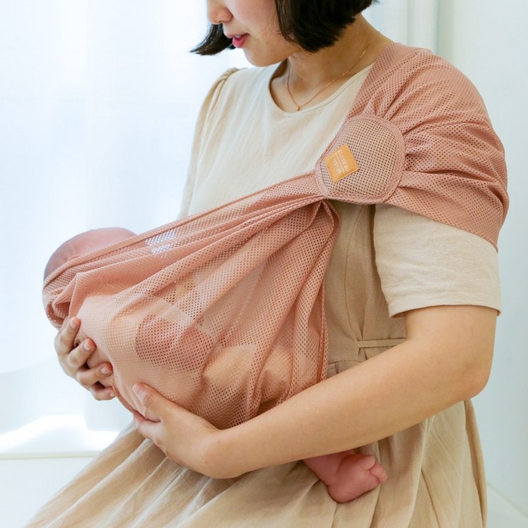 키즈웍 신생아 아기 휴대용 요람자세 슬링띠
