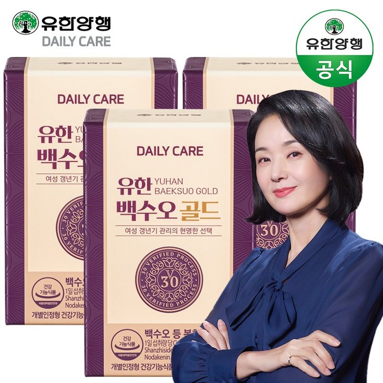 유한양행 유한 백수오 골드 54g, 60정, 3개 유한양행 유한 백수오 골드 54g, 60정, 3개