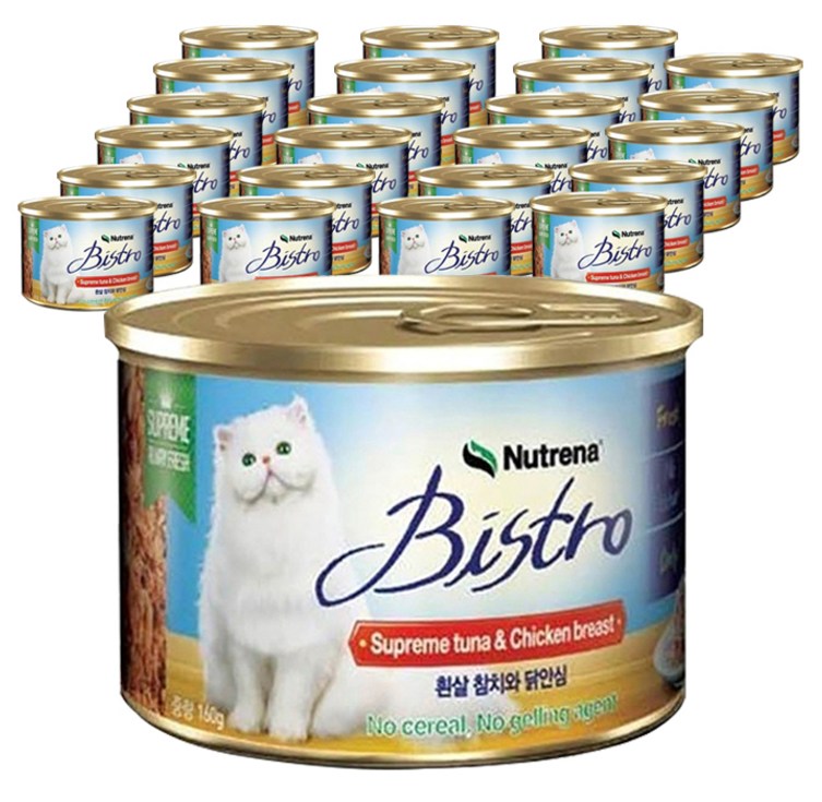 뉴트리나 고양이간식 비스트로 캔, 참치, 160g, 24개