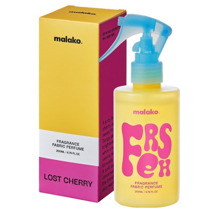 말라코 오 프레쉬 섬유 향수, 1개, 200ml, 로스트 체리