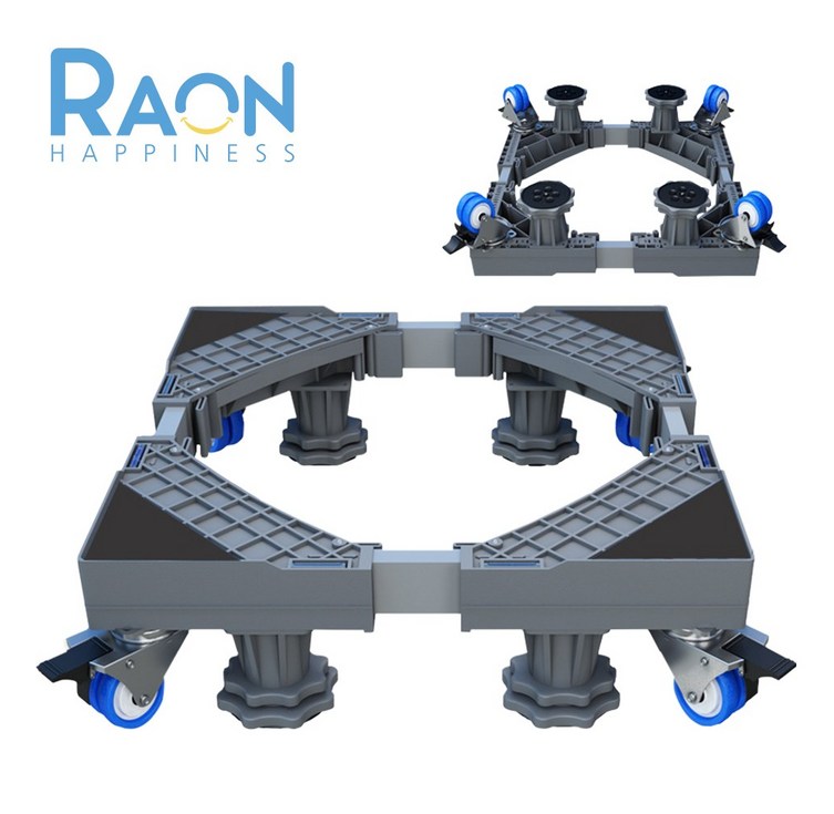 Raon 세탁기 받침대, 1, 싱글 기본 프레임 그레이 + 바퀴 RJS-R01