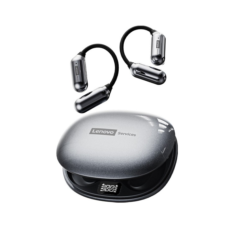 레노버 무선 이어훅 이어폰 초장시간 노이즈 캔슬링 LED 디스플레이 편안한 운동 러닝 초장시간 배터리 지속 LE503