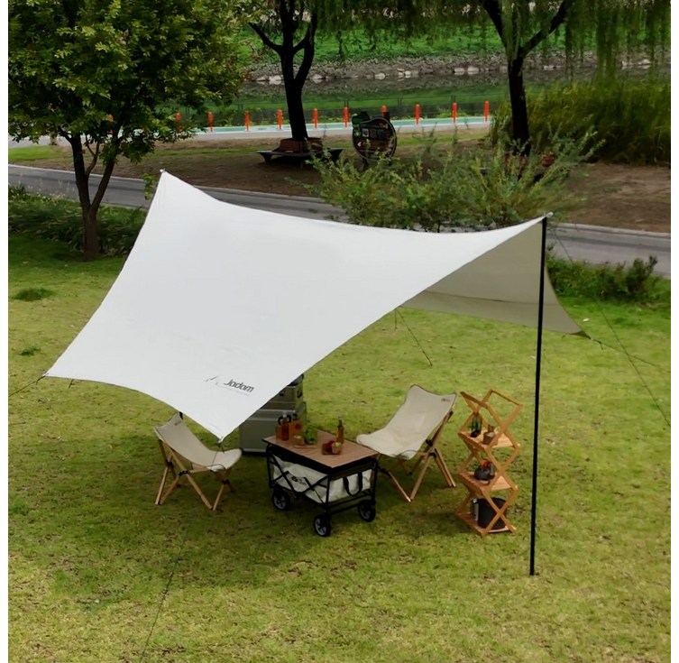 한여름 쿨 할인이벤트 자담캠핑 헥사타프 46인용 UV실버코팅 방수 차광 쉘터형 2.5mm폴대 스트링 포함 그늘막 차박 피크닉용