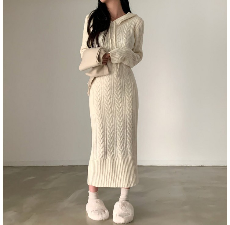 대디맘 꽈베기 후드 롱원피스