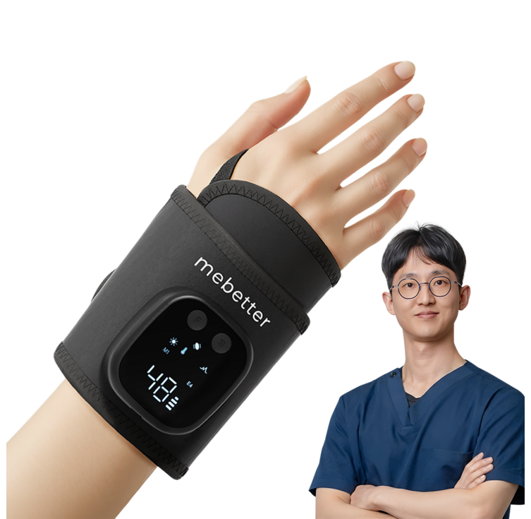 미베러 쿨손목 손목마사지기 공기압ems온열근적외선, 블랙, B201