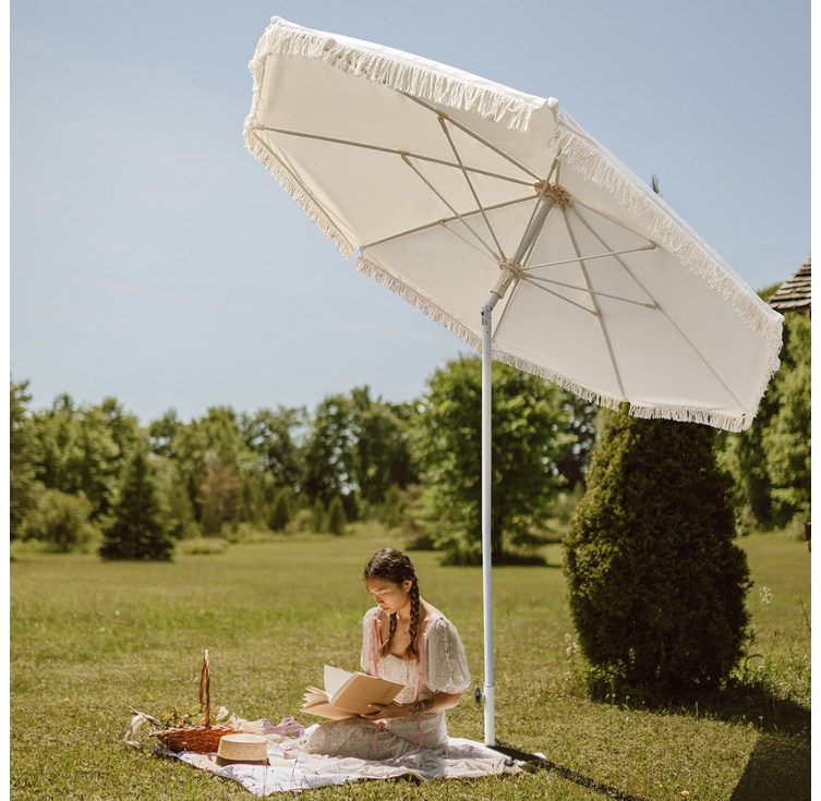 태슬 감성 파라솔 캠핑 카페 야외 대형 각도조절 파라솔