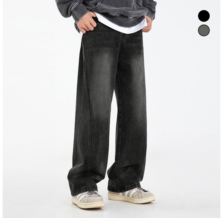 HANYO 남성용 루즈핏팬츠 워싱 청바지