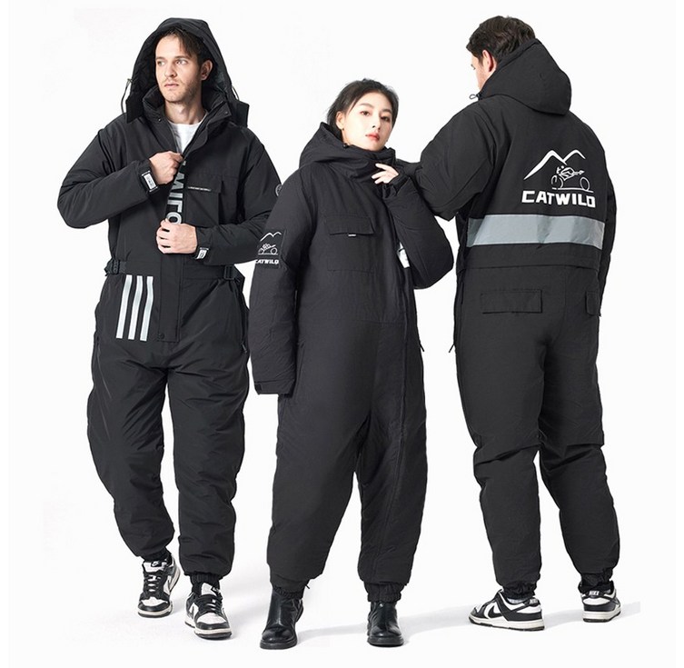 겨울 방한슈트 라이더 일체형 오토바이 배달 우주복 점프슈트 작업복 스즈끼복, C20 블랙