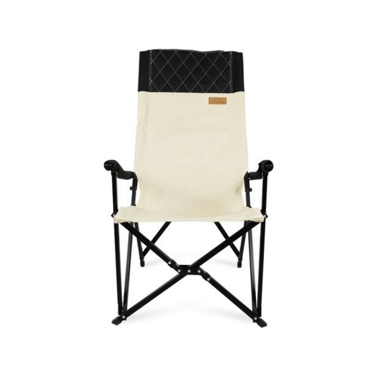 모아캠핑 전용파우치 포함 1인용 접이식 릴렉스체어 1AC, 아이보리블랙, 1개