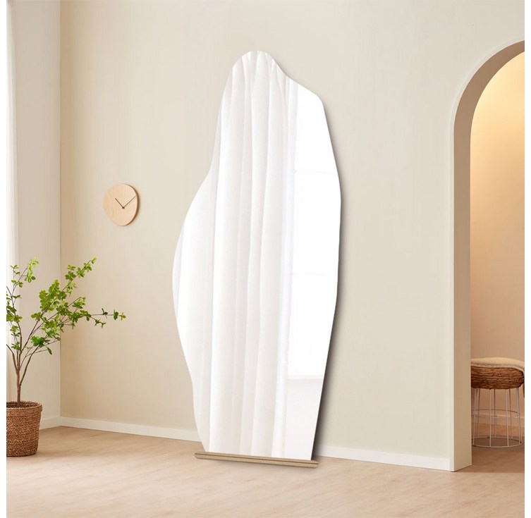 온미러 조약돌 비정형 전신거울 현관 노프레임 대형 카페 미용실 인테리어 벽부착