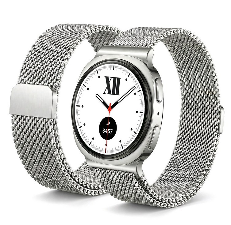 캘릭스 갤럭시워치 호환 밀레니즈 메탈 밴드 스트랩, 1개, 실버